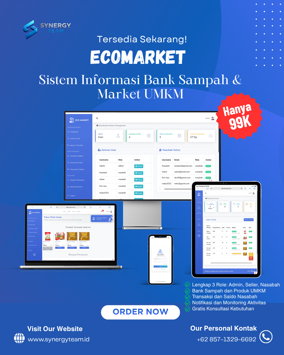 ♻️ Ecomarket - Sistem Bank Sampah & Market UMKM
